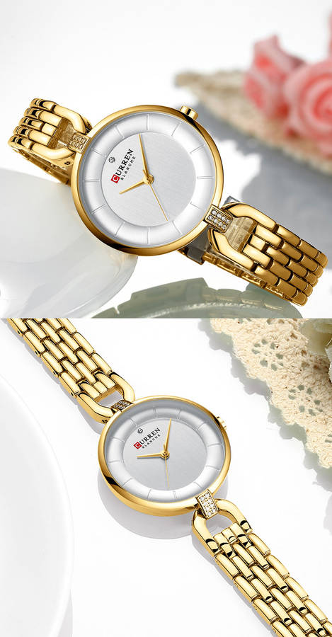 curren 9052 rhinestone elegant design women wrist watch