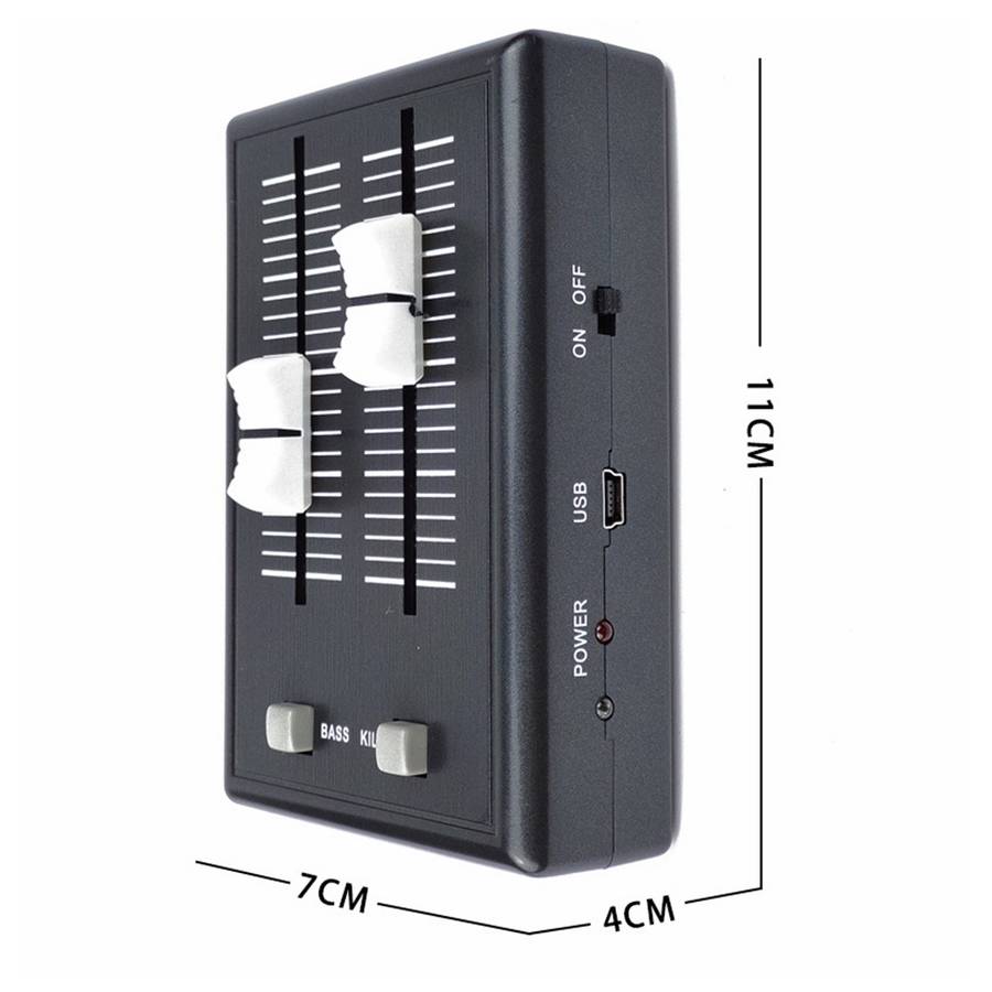 COKYIS K1000 Audio Sound Mixer Mini Pocket Mixer Mini Mobile Phone Mixer (Color&Plug White&US Plug)