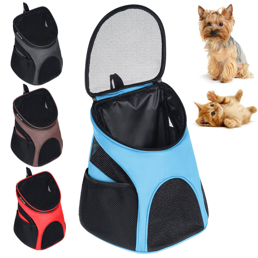 Portable Cat Dog Pet Double Shoulder Mesh Bag Backpack Travel Carrier Case Pouch