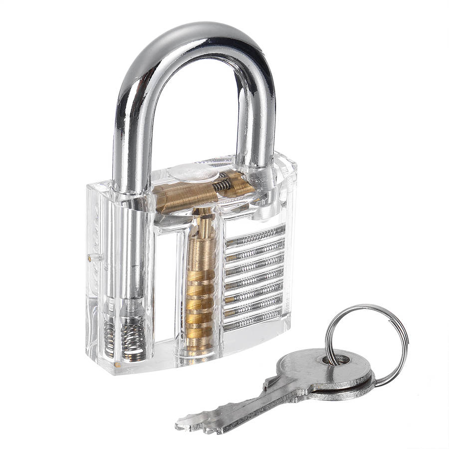 25PCS Lock Padlock Transparent Visible Pick Cutaway Practice Padlock Lock With Broken Key Picking Ki