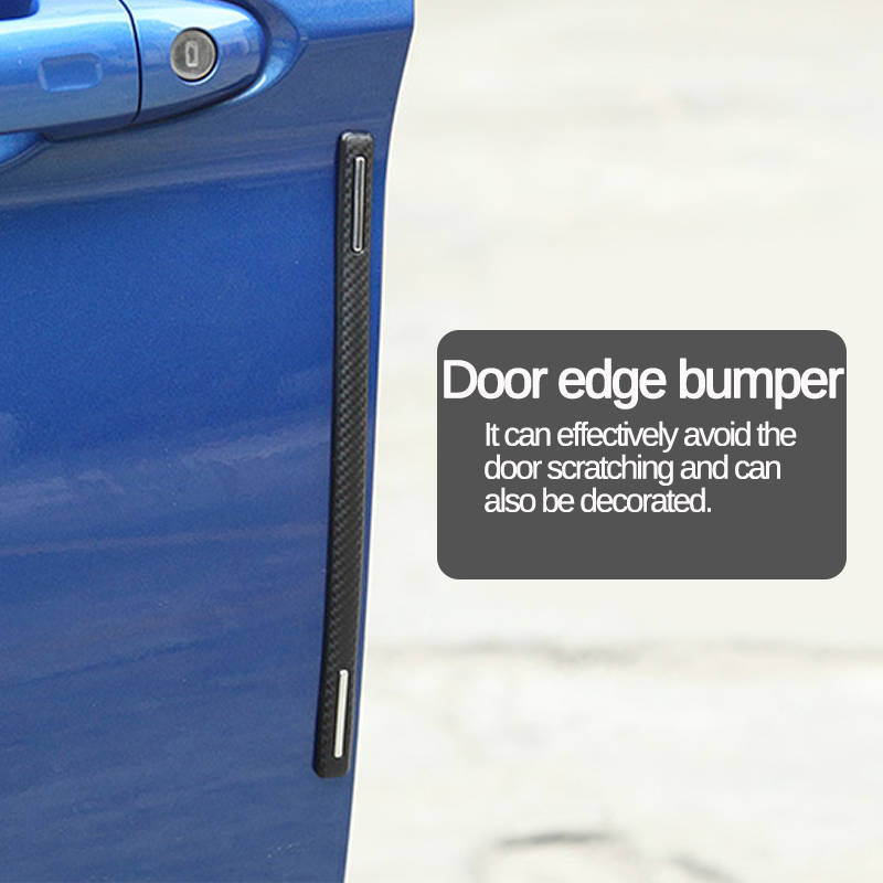 4pcs Car Anti Collision Side Door Edge Rubber Bumper Protector Sticker Strip