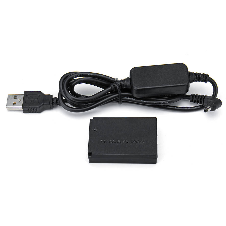 5V USB Cable DC 8.4V Power Bank+DR-E 12 DC Coupler LP-E12 Dummy Battery for Canon EOS M EOS M2 M10 M