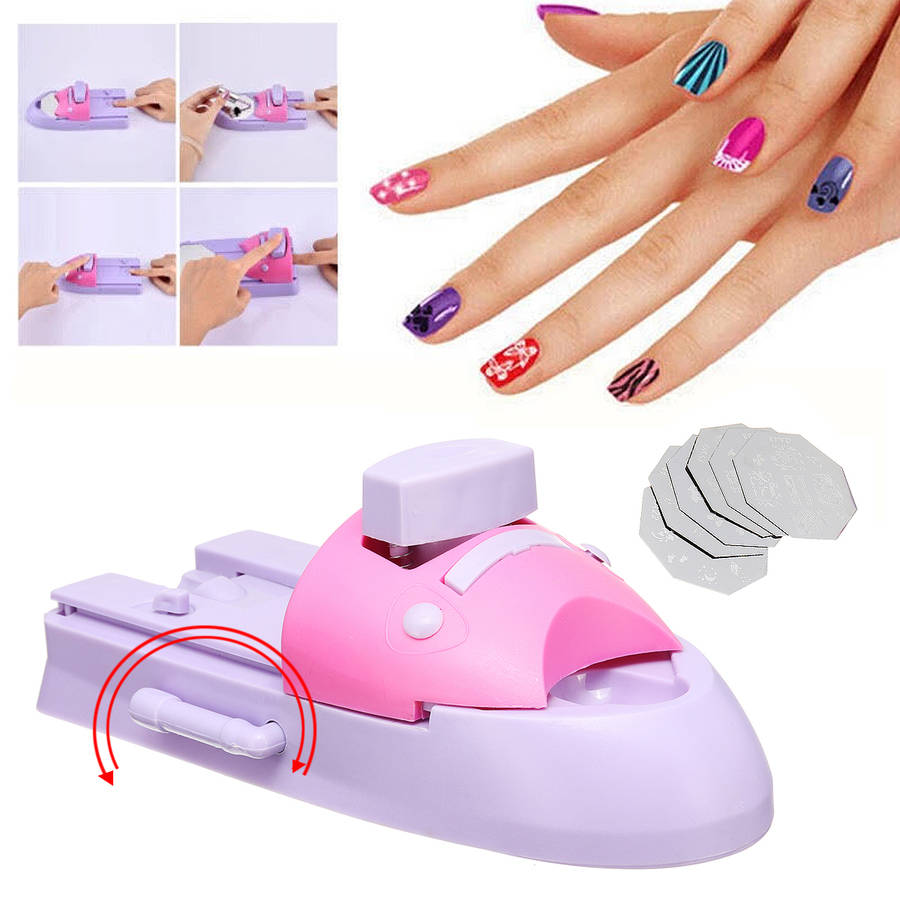 Nail Art Printer Pattern Printing Manicure Machine Tools Kit +DIY Pattern Stamper...