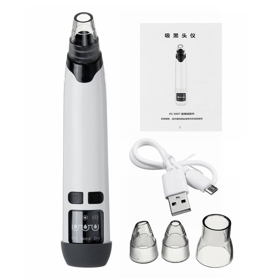 3 Modes USB Electric Blackhead Remover Vacuum Pore Cleaner Remover Tool with 4 S