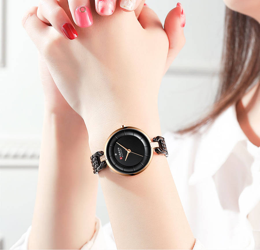 curren 9052 rhinestone elegant design women wrist watch