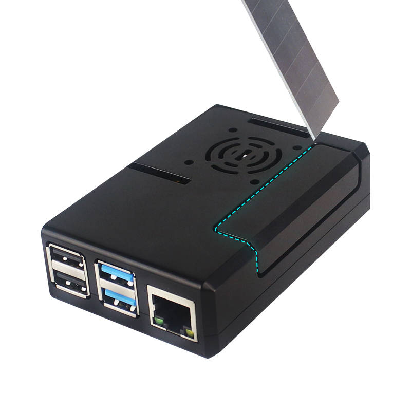 Caturda C2119 Black/Transparent Case With Cooling Fan ABS Protective Shell DIY Kit for Raspberry Pi