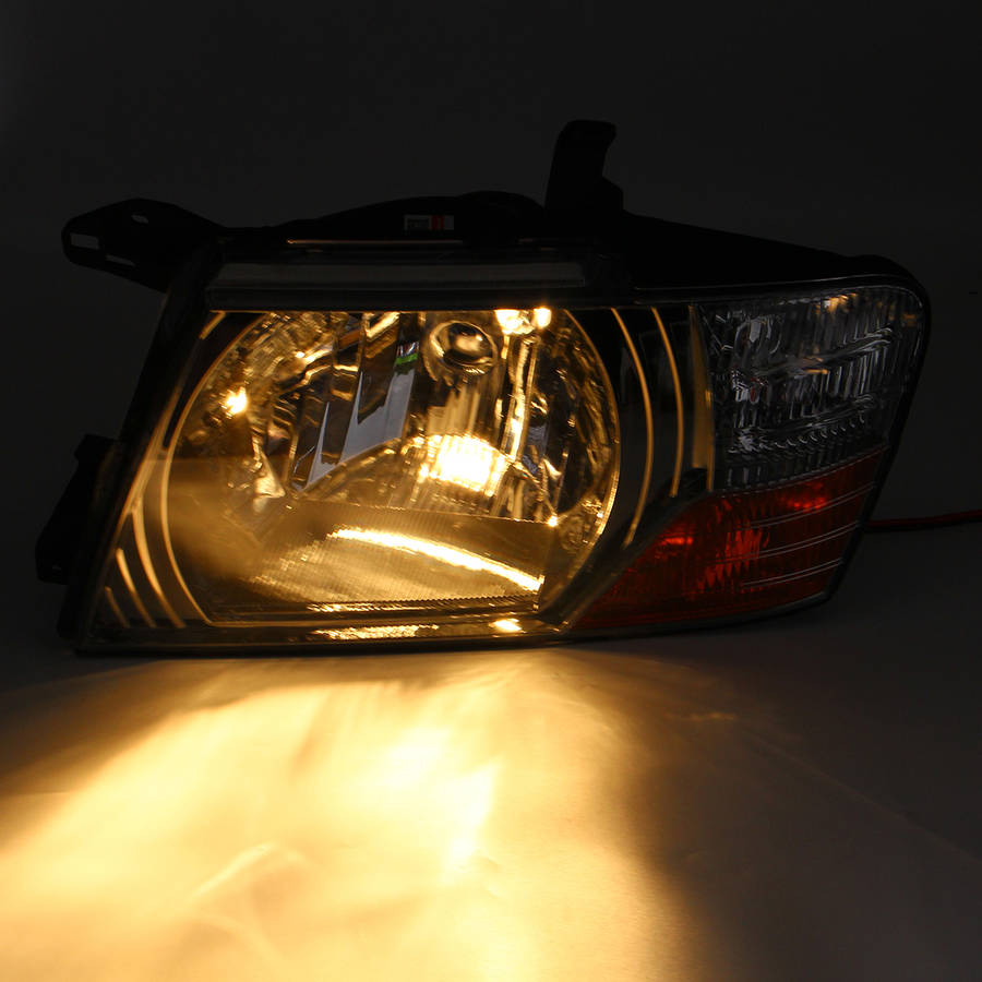 Front Headlights Head Lamps LED Lights L+R Pair For Mitsubishi Pajero Montero 2000-2006 Grey