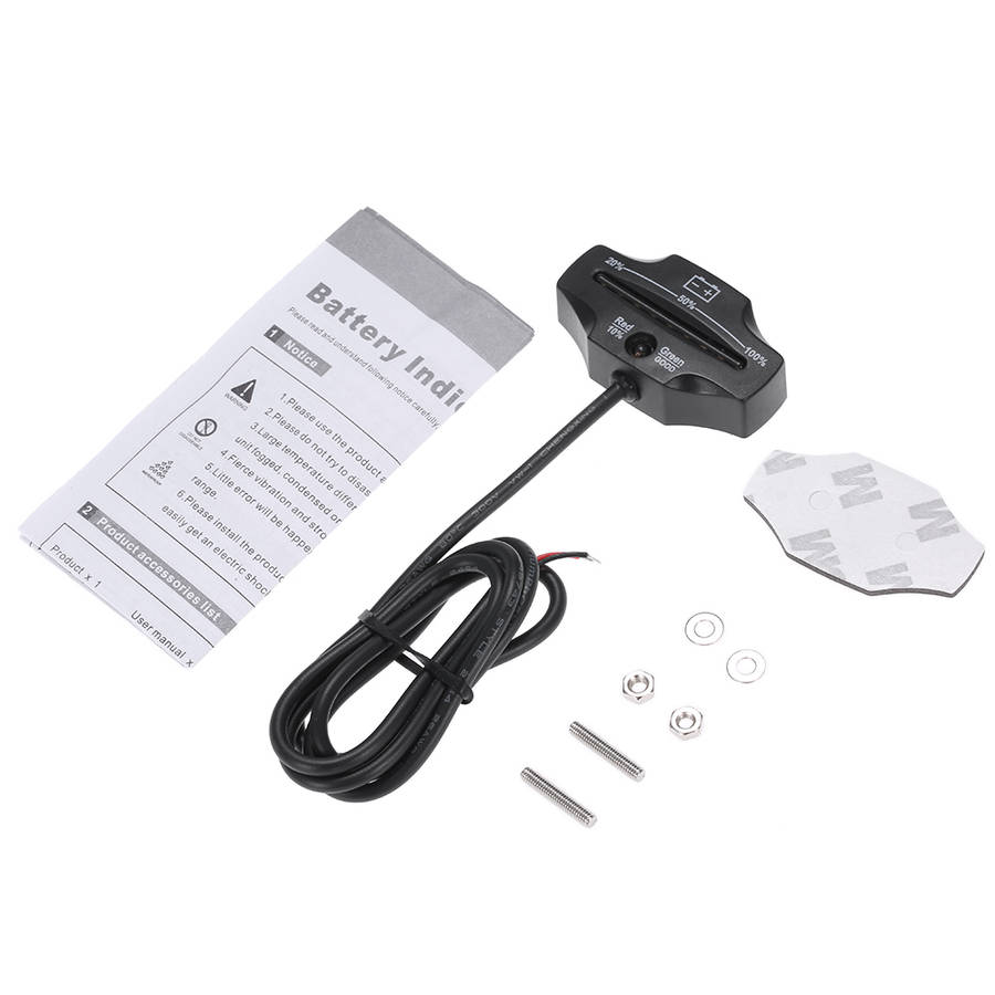 12/24V LED Lead Acid Storage Battery Tester Battery Indicator Gauge Battery Level Monitor