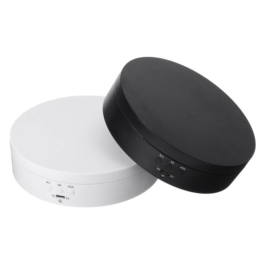 360 Rotating Display Stand Rotary Turntable Jewelry Watch Show Holder Tray Photography (Color Black)