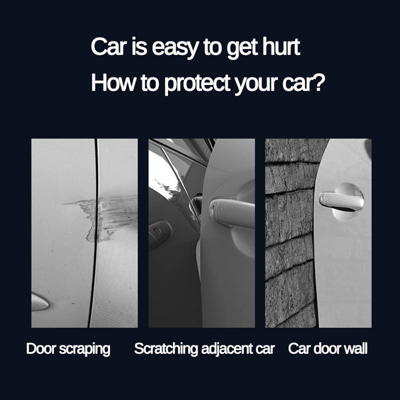 4pcs Car Anti Collision Side Door Edge Rubber Bumper Protector Sticker Strip