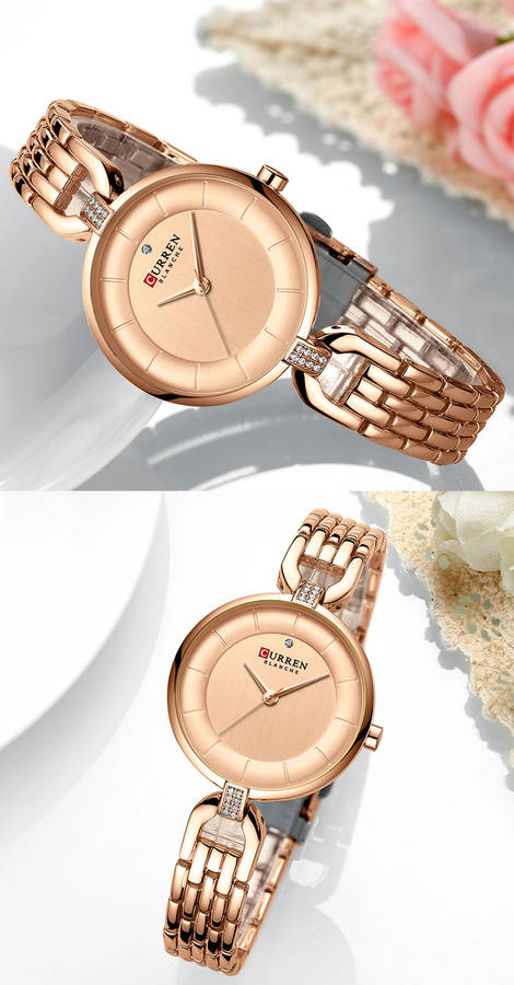 curren 9052 rhinestone elegant design women wrist watch