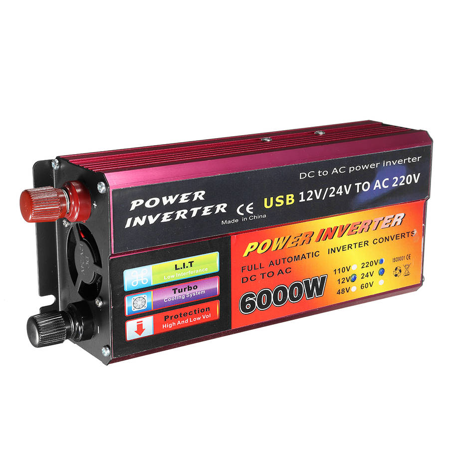 6000W Peak Solar Inverter DC 12V/24V 48V/60V To AC 110V/220V Auto Voltage Converter Transformer