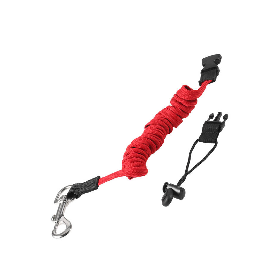Elastic Kayak Canoe Paddle Leash with Metal Hook Surfboard Surfing Rope Safety Rowing Boats Lanyard