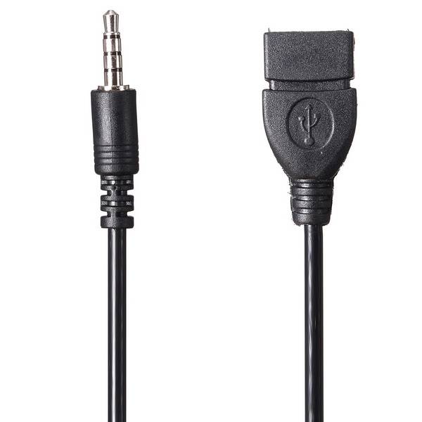 3.5mm Male Audio AUX Jack to USB 2.0 Type A Female Converter Adapter Cable for Car