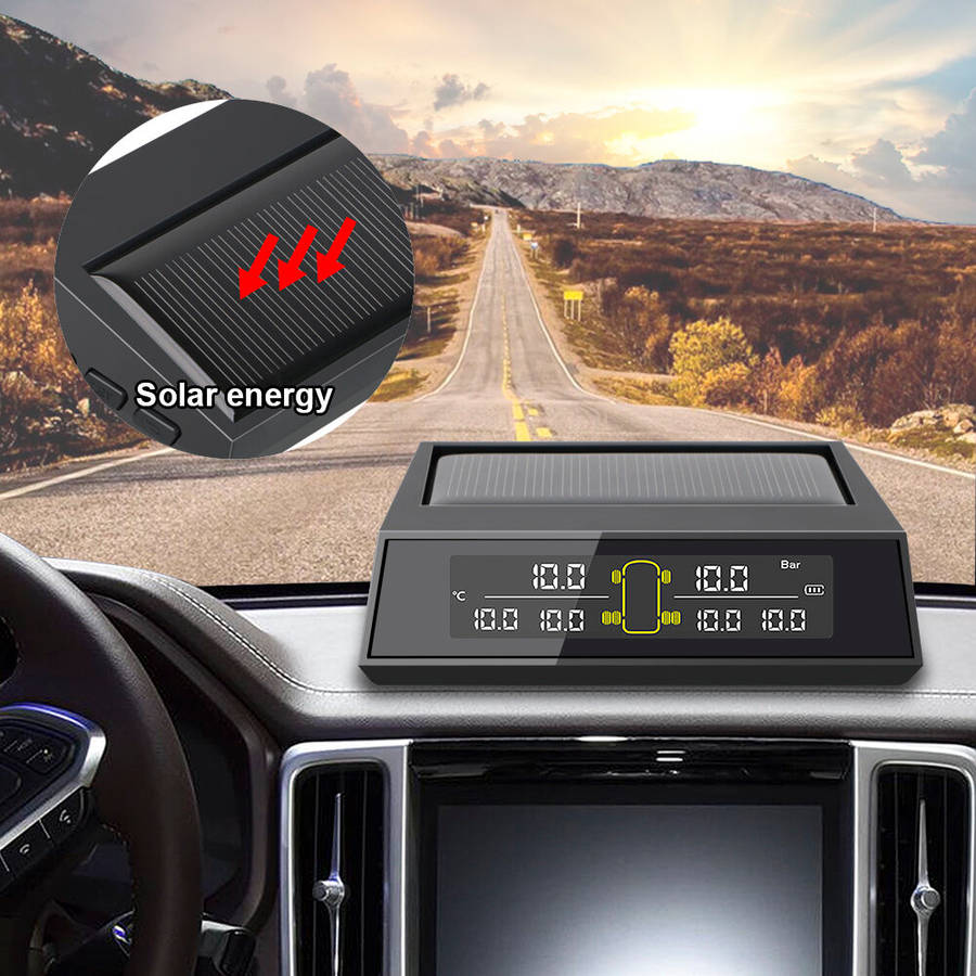 Universal Solar Energy 6 Tyre Sensor Solar TPMS Wireless Tire Pressure Monitoring System for Truck B