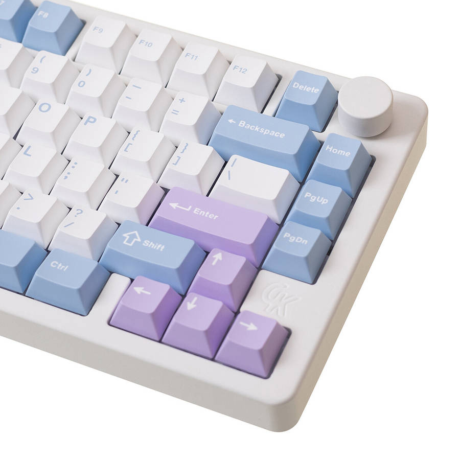 White - Gamakay TK75 PRO 75% CNC Aluminum Alloy Mechanical Keyboard 81 keys Tri-Mode RGB Gasket Moun