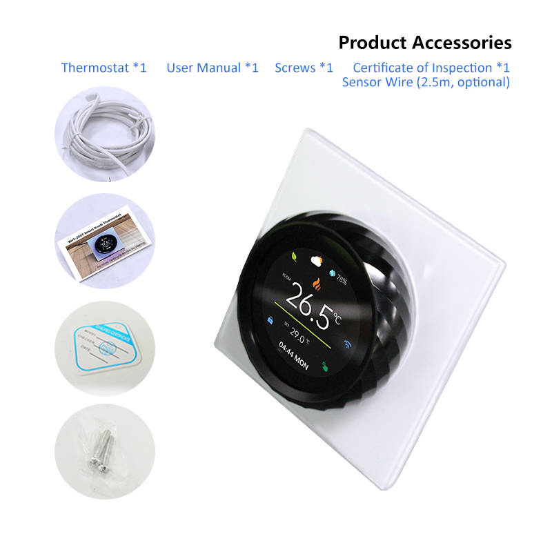 Black - BECA 5A WiFi Smart Knob Thermostat Water Heating Touch Screen App Voice Control with Alexa G
