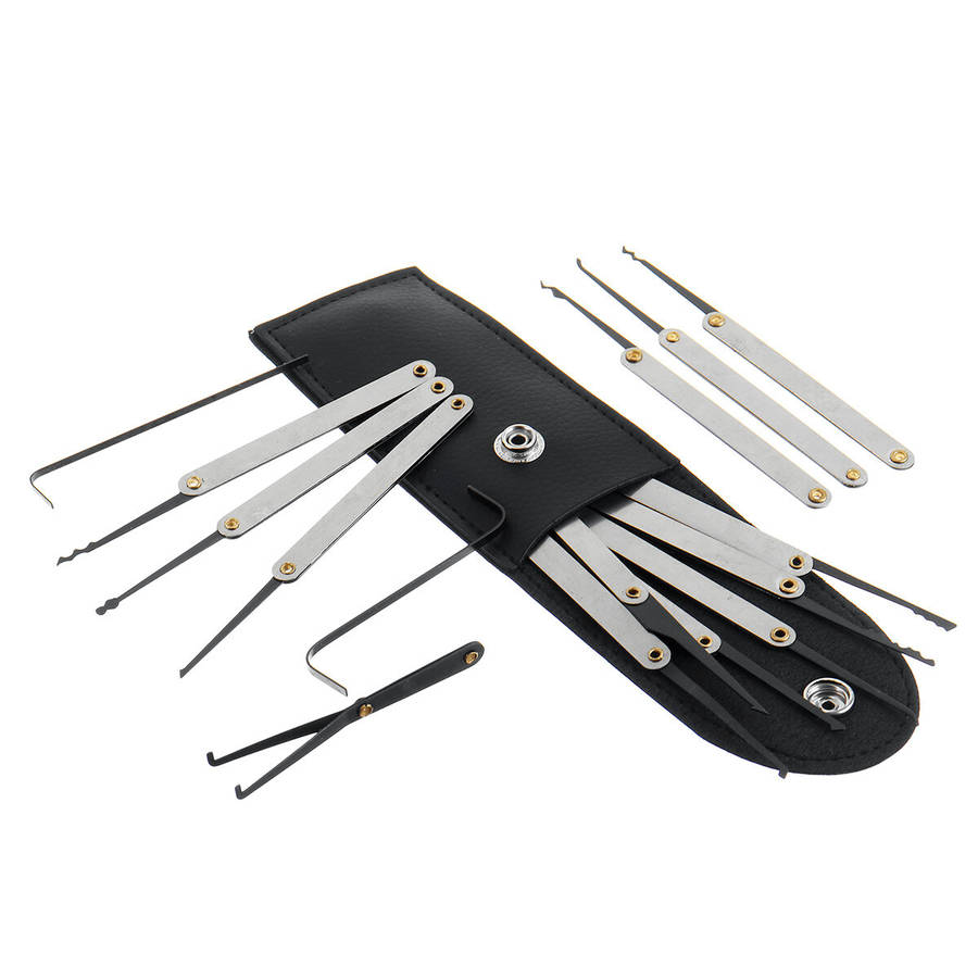 25PCS Unlocking Locksmith Practice Lock Pick Key Extractor Padlock Lockpick Tool Kits