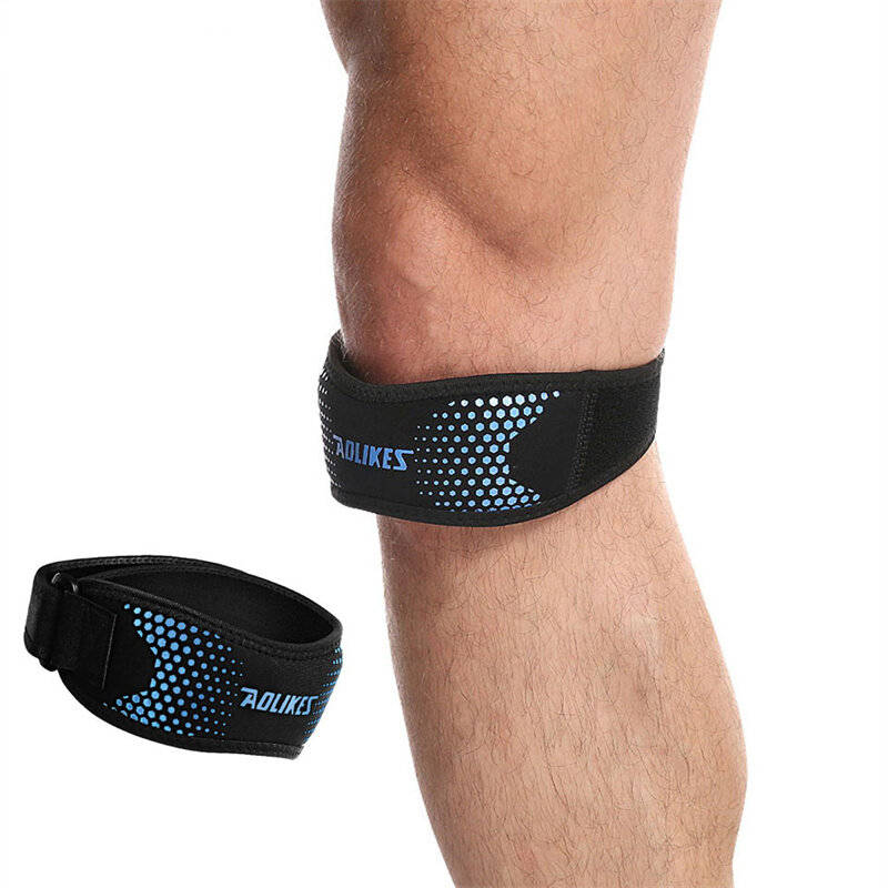 Silver - AOLIKES 1PCS Adjustable Knee Pad Knee Pain Relief Patella Stabilizer Support for Hiking Foo