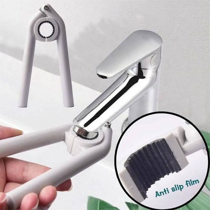 White - Adjustable Kitchen Bathroom Basin Wrench Tap Tool ABS Material Fits 21.5mm to 27mm Inner Rub
