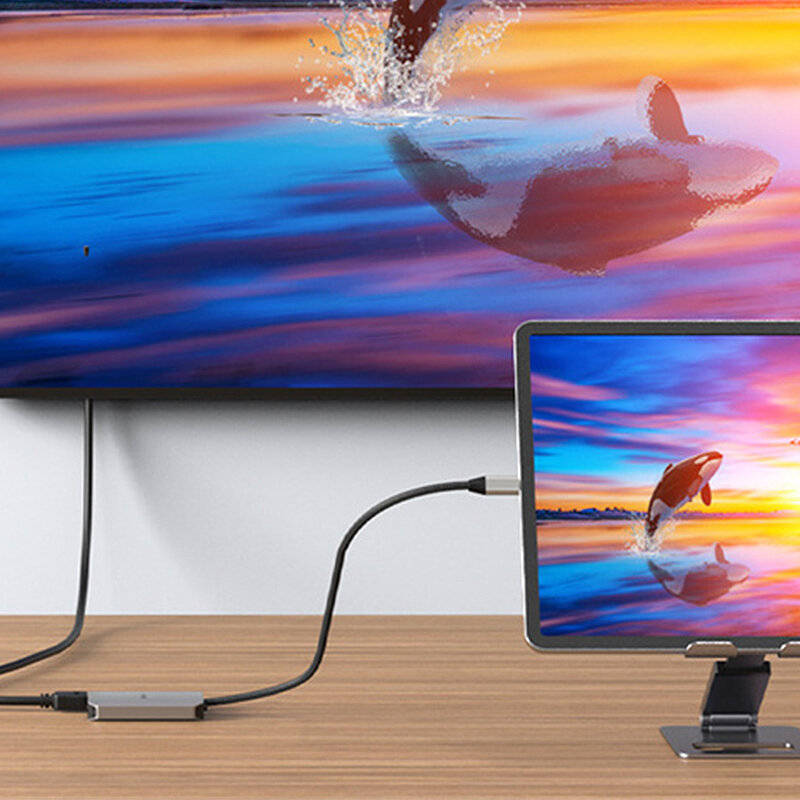 Silver - WAVLINK USB-C to HD Dual Display Adapter Single 8K@30Hz/4K@120Hz Dual 4K@60Hz 3-In-1 Splitt
