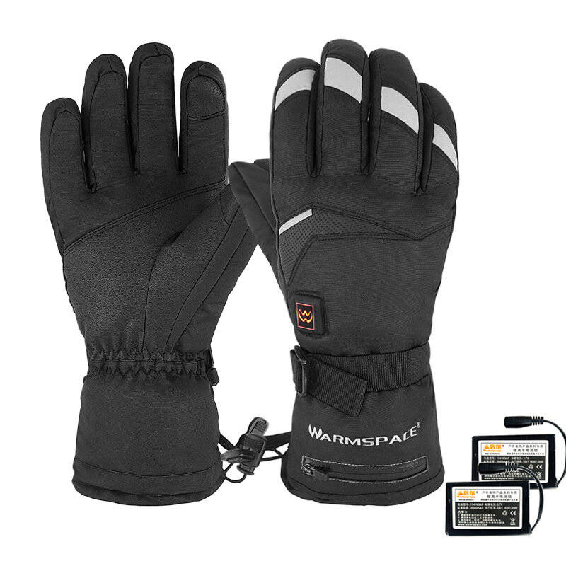 XL - WARMSPACE 3-Modes Electric Heated Gloves Full Fingers Heating Winter Gloves Men Women Waterproo