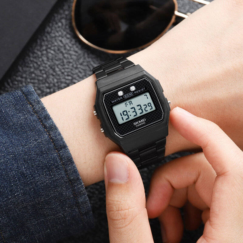 Black - SKMEI Fashion Digital Wristwatch Multifunctional Chronograph Watches Date Week Sport Watches