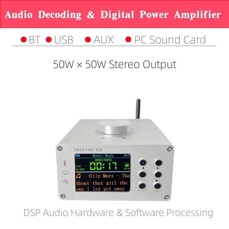 EU Plug - KCX TFT2.8 PLAYER02 Bluetooth 5.3 Audio Decoder Board 2.8 Inch IPS Screen MP3 FLAC WAV Pla