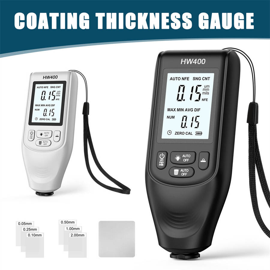 Black - HW400 High Precision Car Paint Thickness Gauge Tester Highly Sensitive Probe Coating Thickne