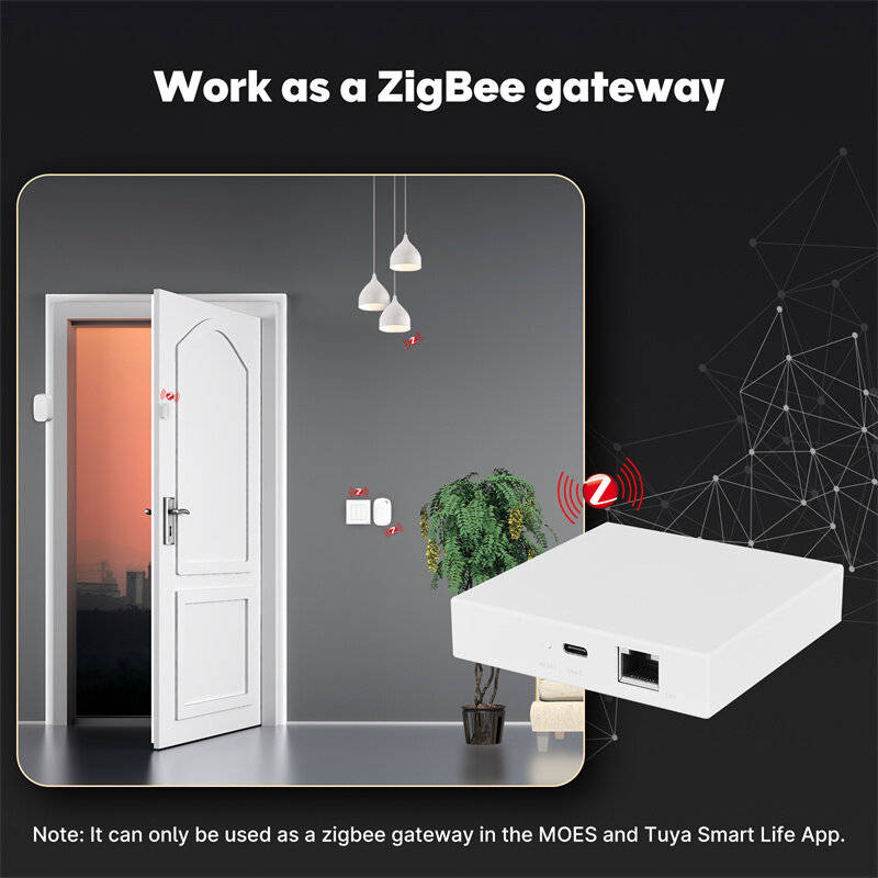 Moes Matter Smart Zigbe Home Bridge Matter Wired Gateway Hub Support Voice Control Via Alexa Google