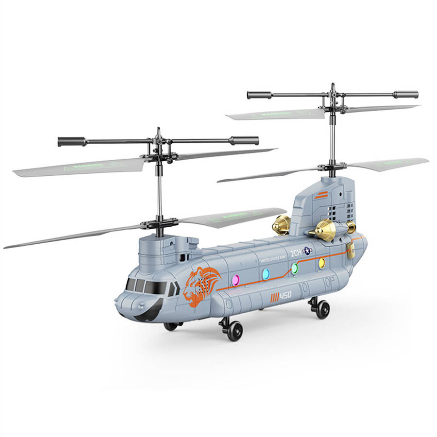 Army Green - XKS XK5 Chinook 2.4G 3.5CH Dual-propeller Fixed-altitude Simulation RC Helicopter RTF