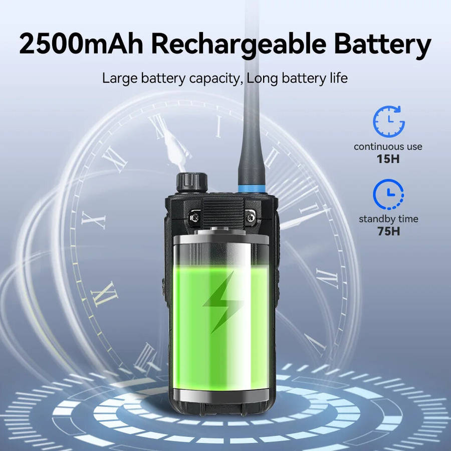 EU Band - Retevis RA89 Ham Radio 10W Walkie Talkie Long Range IP68 Type-C Transceiver FM VHF UHF Com