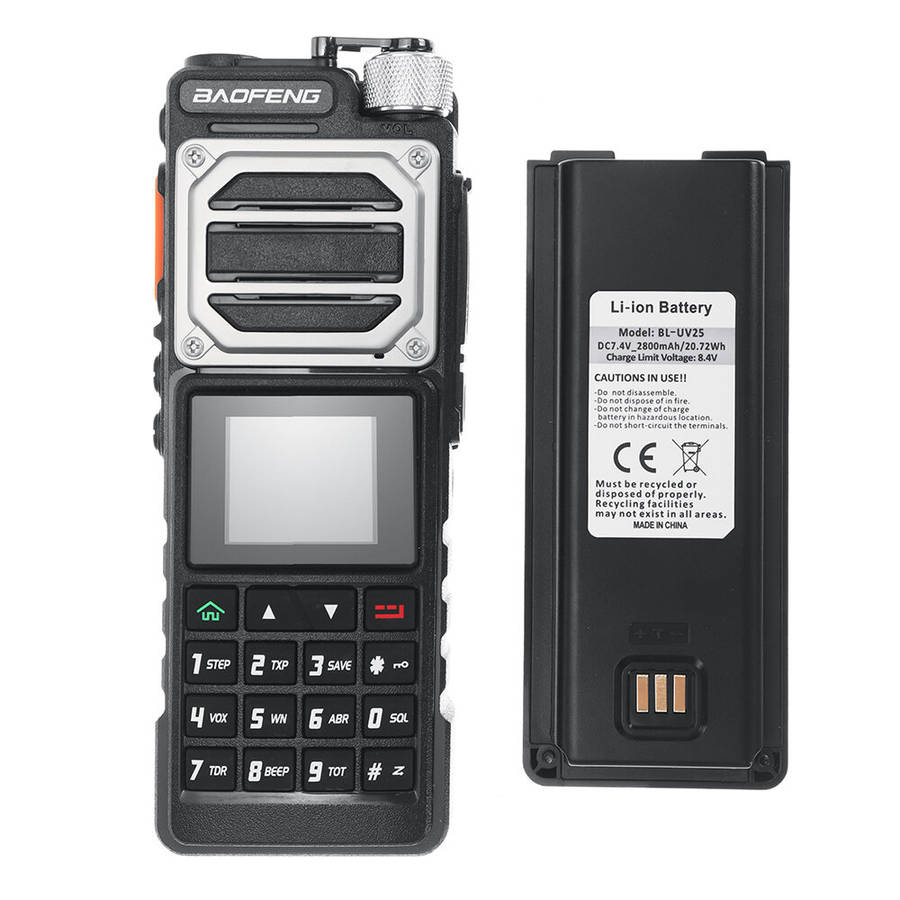 Baofeng UV-25 High Power Walkie Talkie Type-C High Capacity Long Range Ham Radio Tri-Band Copy Frequ