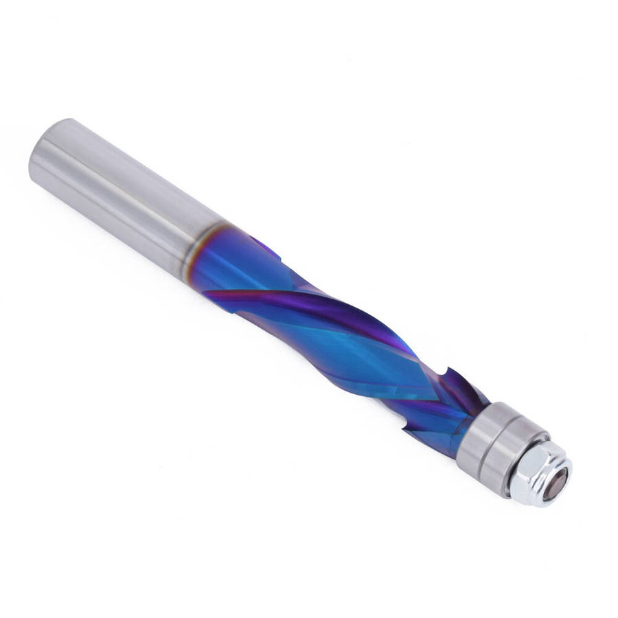 1/2 Shank - 1/2" Shank Woodworking YK20 Carbide CNC Router Bit Blue Coated Compression Flush Trim Mi