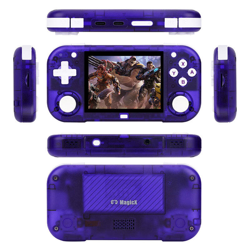 Purple - AMPOWN MINI ZERO 28 64G Retro Handheld Gaming Console 2.8 Inch IPS Android System Built-in
