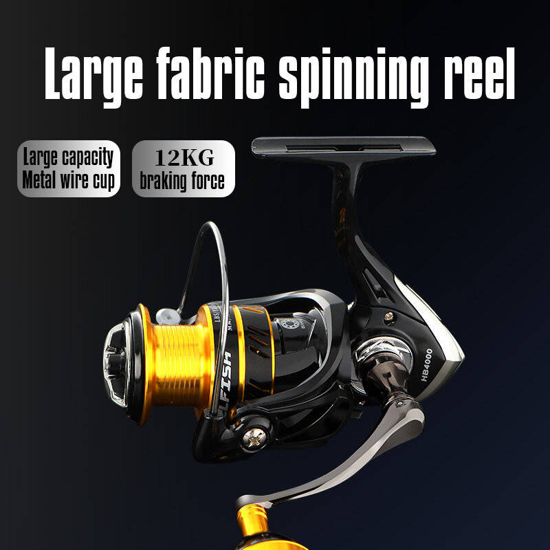 5000 - Spinning Metal Rod Fish Wheel 5.21 Gear Speed Ratio 12kg Braking Force Lightweight Sea Pole L