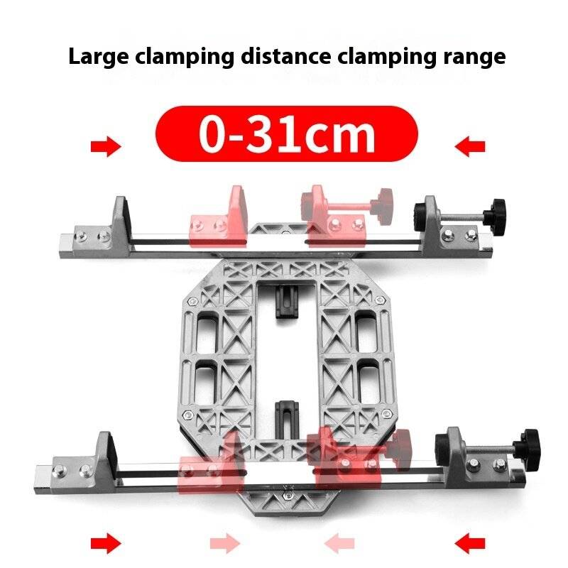 Sliver - Aluminum Alloy Door Hinge Jig Guide Woodworking Hole Opener Door Slotting Locator Door Lock