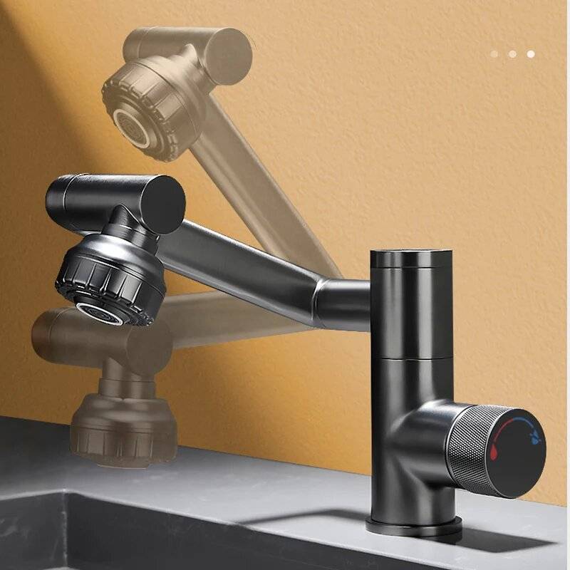 Black - Digital Display 2 Gear Hot Cold Smart Faucet Mounted Wash Sink Hydropower Basin Water Mixer