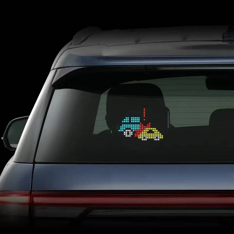 Black - Car LED Display bluetooth + Remote Control Car Rear Window Custom Personality Pixel Expressi