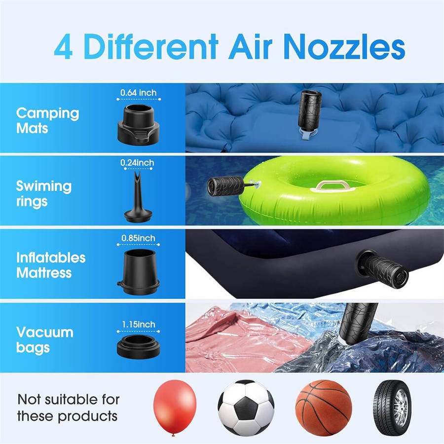 Black - Mini Electric Air Pump For Inflatables Portable Air Mattress Pump Rechargeable Air Pump For