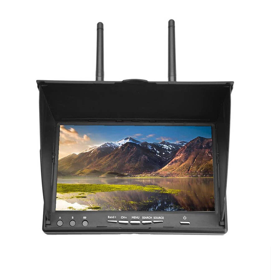 LST LT5802S 5.8G 40CH 800*480 7 Inch FPV Monitor Built in Dual Receiver Battery with Antennas for RC