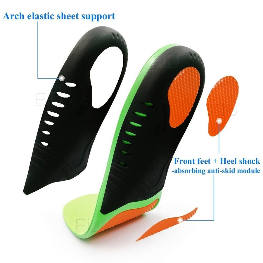 S - 1 Pair Orthotic Foot Insoles Arch Support Damping Sport Insoles Pain Relief Plantar Fasciitis Fl