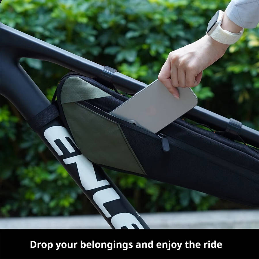 Green - ENLEE 2.5L Bicycle Inner Tube Bag Waterproof Side Zipper Night Reflective Strip Narrow Edge