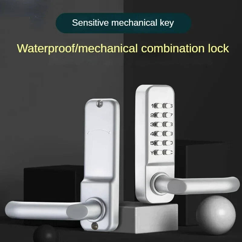 Silver - Mechanical Password Lock Door Lock 2nd Generation Mechanical Code Lock Zinc Alloy Safety Do