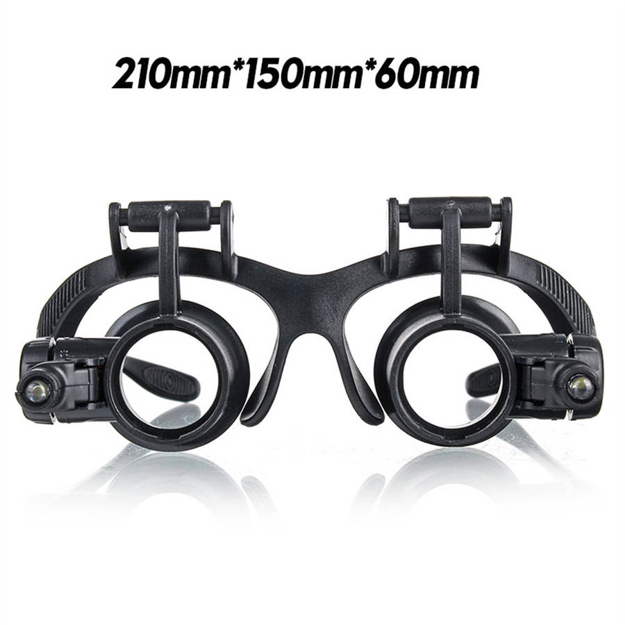 2.5X 4X 6X 8X 10X 15X 20X 25X Double Eye Loupe Head Wearing Head-Mounted Repair Jeweler Watch Clock