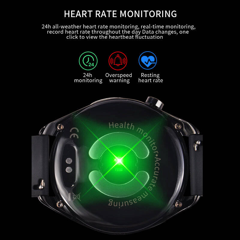 Tin Color - H5 1.28-inch HD Screen ECG Non-invasive Blood Glucose Measurement bluetooth Call Heart R