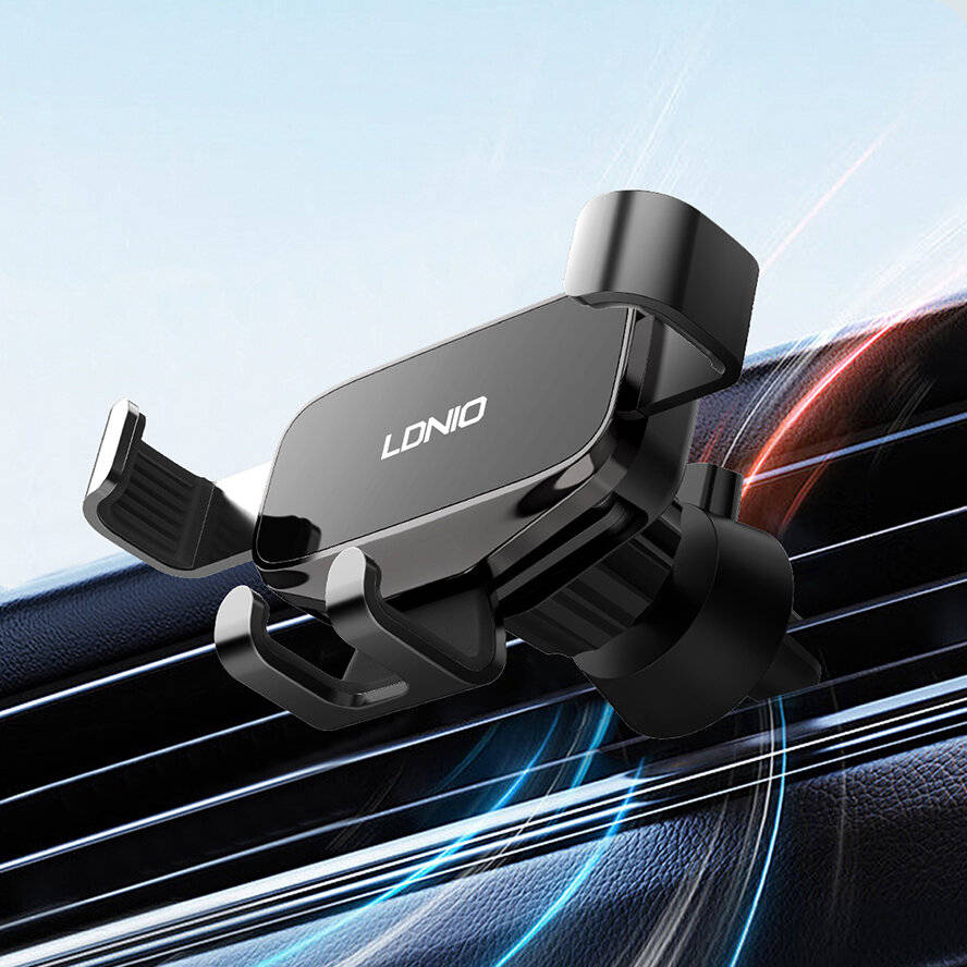Black - LDNIO MG13 Gravity Mechanical Car Phone Holder Car Air Vent Navigation Mount Stand 360 Rotat