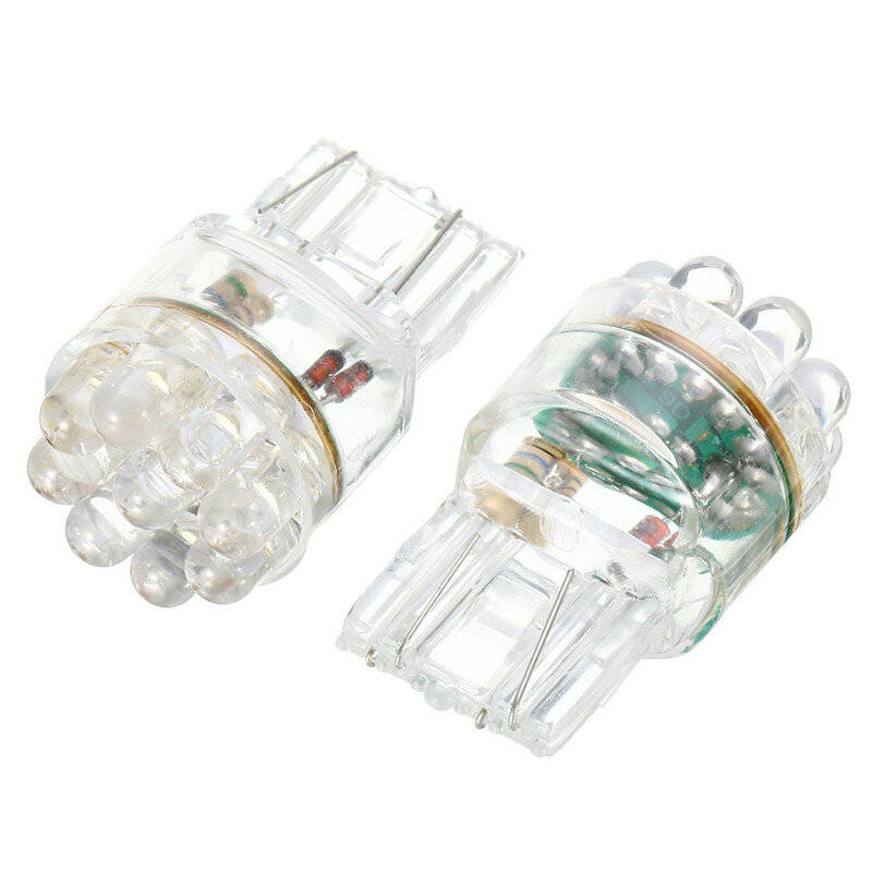 White - 2PCS T20 LED Car Bulbs 9LED Signal Tail Reverse Brake Light Bulbs 36LM Turn Signal Tail Ligh