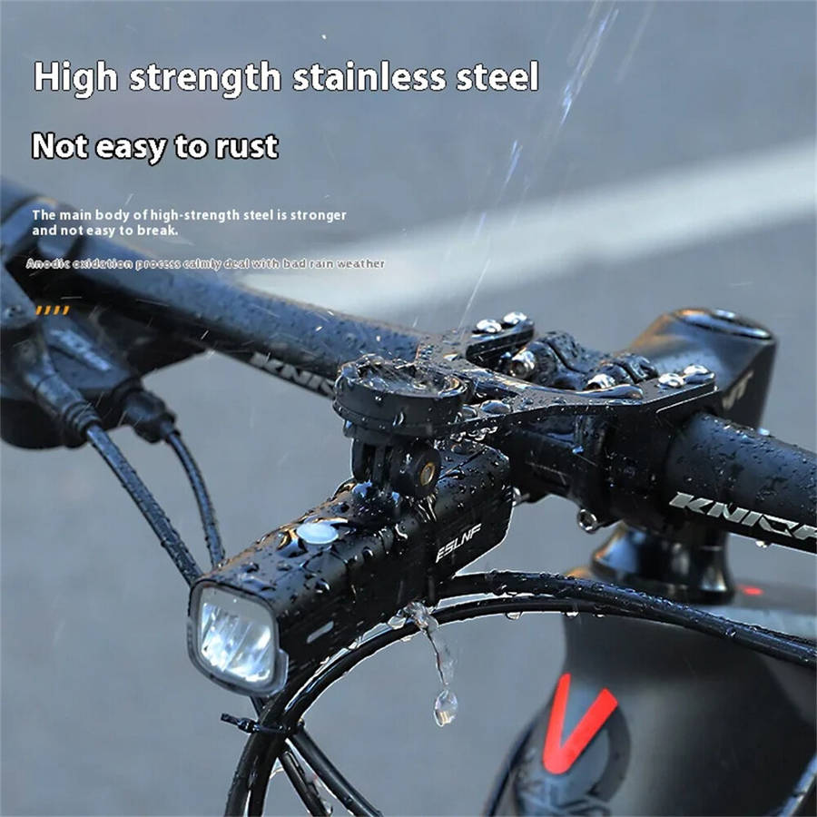 Black - ESLNF Bicycle Computer Holder Stainless Steel Outdoor Sports Camera Base Stopwatch Extension