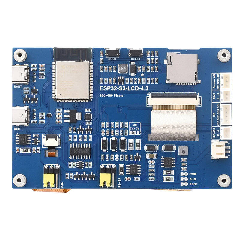 Black - ESP32-S3 4.3-Inch Capacitive Touch Screen Development Board Dual-Core Processor 240MHz Suppo